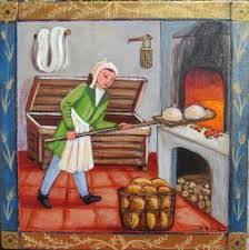 Images Des Metiers Au Moyen Age Le Boulanger Moyen Age Cuisine Medievale Art Medieval