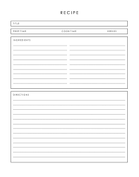 Minimalist Recipe Card Downloadable Recipe Template Etsy In 2021 Recipe Book Templates Recipe Book Printables Recipe Book Diy