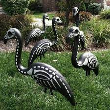 So check out our extensive collection of creepy, evil, and flat out terrifying decorations to set your home apart from the rest this halloween! Diy Skeleton Flamingos This Is A Great Idea For A Yard Art And Can Be Done Easily Wit Outdoor Halloween Halloween Outdoor Decorations Diy Halloween Decorations