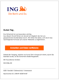 Login zum internetbanking und brokerage der ing diba. Ing Phishing Diese E Mails Sind Spam Und Betrug Warnung