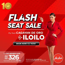 Don't hesitate, hurry and grab your free seats for traveling period between 1 september 2019 until 2 june 2020. Air Asia Flash Seat Sale Cdo To Iloilo Cdo Promos