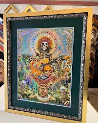 Skeletons and roses silver frame stacked inside gold ray frame for this  Dead & Company concert poster. Museum glass to finish. #customframing  #framedconcertposters #gratefuldead #skullandroses #deadandcompany  #pictureframe #raystreetcustomframing ...