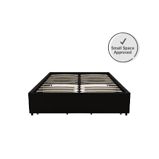 This bed includes drawers that roll out easily to provide you with room for extra storage. Furniture Beds Mattresses Blue Linen Realrooms Alden Platform Bed With Storage Drawers King Size Frame