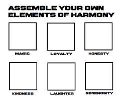 Assemble Your Own Elements Of Harmony Blank Template Imgflip Browse through crello meme templates to find the one that fits your message and topic, customize it to your taste and get a fiery meme in a breeze! assemble your own elements of harmony