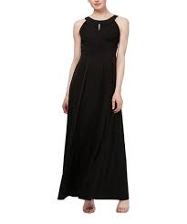 Slny Black Ruched Waist Sleeveless Maxi Dress Women