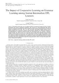 Pdf The Impact Of Cooperative Learning On Grammar Learning Among Iranian Intermediate Efl Learners