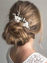 Great savings & free delivery / collection on many items. Amazon Com Fstrend Bridal Wedding Hair Pins Silver Sparkly Rhinestones Pearls Flower Hair Pin Bride Hairpieces Gorgeous Hair Accessories For Women And Girls Pack Of 2 Silver Beauty