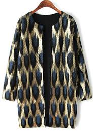 Black And Gold Sweater Dames Color Block Gold Stamp Long Sleeve Cardigan Idees De Mode Chiffon Vetements Pour Dames