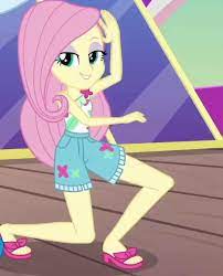 She is a student at canterlot high school, an animal rescue center volunteer, and tambourine player for the rainbooms. 1933990 Cropped Equestria Girls Feet Fluttershy Legs Lidded Eyes Looking At You Safe Sandals Scree My Little Pony Poster Fluttershy Equestria Girls
