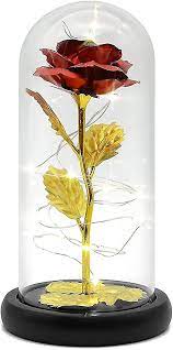 Beauty And The Beast Rose In Glass Dome