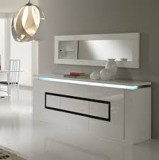 Garde High Gloss Sideboard In White And Black With Led Light Modern Drinks Cabinet Sideboard Furniture Living Room Cabinets