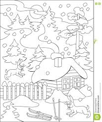 Es por eso es muy interesante trabajarla en el aula de así pues, os proponemos algunos dibujos para imprimir y colorear sobre el invierno. Pagina Con El Dibujo Blanco Y Negro Del Invierno Para Colorear Ilustracion Del Vector Ilustracion De Colorante Juego 73438329