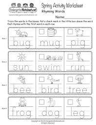 Spring Rhyming Words Worksheet In 2020 Rhyming Words Worksheets Kindergarten Worksheets Free Printables Spring Worksheets Kindergarten