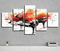 Make over your space with wall art, wall decor and paintings. Graffiti Music Piano Abstract 5 Pieces Canvas Wall Art Print Picture Home Decor Ebay Music Wall Art Canvas Wall Art Wall Canvas