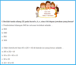 Soal Uas Matematika Kelas 5 Semester 1 Dan Kunci Jawaban Tahun Pelajaran 2018 2019 Rpp Kurtilas Sd