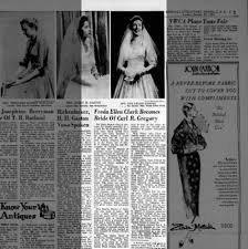 Wedding announcement Carl and Freda Gregory, Asheville, 1955