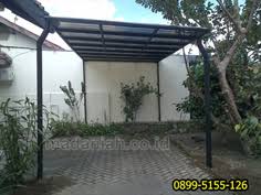 Desain kanopi galvalum dengan tiang penyangga, bisa kamu gunakan untuk memperteduh rumahmu. Jasa Pasang Kanopi Minimalis Atap Galvalum Polycarbonat Sleman