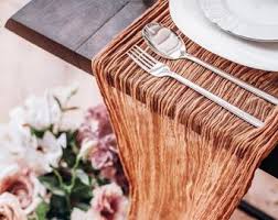 Terracotta Table Runner Etsy In 2020 Rustic Wedding Table Runners Rustic Wedding Table Wedding Table Numbers Template