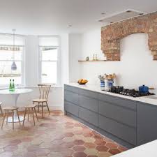 Grey kitchens will never go out of style. 75 Beautiful Terra Cotta Tile Kitchen With Gray Cabinets Pictures Ideas May 2021 Houzz