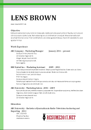 chronological resume format 2017 