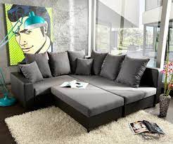 Ecksofa Lavello 210x210 Cm Schwarz Grau Sofa Hocker Sofa Ottomane Sofa Hocker Sofa Billig