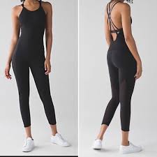 Nwt Lululemon For Love Onesie Black 4 Yoga Barre Studio Dance Womens Activewear Tops Active Wear Tops Yoga Dress