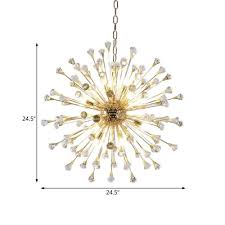 They also make a statement. Clear Crystal Sputnik Chandelier Lighting With Chain Mid Century Modern Multi Light Pendant In Gold Takeluckhome Com
