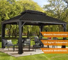 Sojag Aluminium Pavillon Gazebo Messina 12x16 Inkl Moskitonetz 363x483 Cm Mygardenhome Terrassen Gartenlaube Pergola Plane Terassenideen