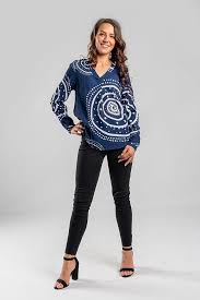Aboriginal Art Office Wear Womens Blouses M E Yarn Marketplace