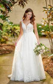 Relaxed A Line Wedding Dress With Lace Essense Of Australia Wedding Dresses Essense Of Australia Wedding Dresses A Line Wedding Dress Wedding Dresses