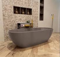 badewanne mineralwerkstoff serie rock 170 cm taupe matt 190 liter