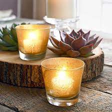 Gold mercury glass votive holder/vase set | gold geometric candle lantern, modern gold geometric metal table centrepiece, and gold geometric hanging tealight holder. Budget Friendly Diy Projects Diy Candle Holders Easy Fall Crafts Diy Projects