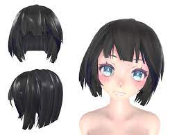 Tda Short Hair Blue Streaks Download By Owth Short Hair Blue Blue Hair Anime Hair
