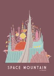 Space Mountain Vintage Disney Posters Disney Art Retro Disney Retro print of tomorrow land at disneyland!
