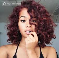 Burgundy Curly Short Bob Love This Natural Hair Styles Hair Styles Black Hair Inspiration