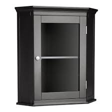 Adding some bathroom cabinets will help you maximise the space and keep everything from toiletries to toilet paper neatly tucked away. Black Wall Mounted Bathroom Storage Cabinet With Glass Door Black Bathroom Storage Cabinets Ba Wall Cabinet Elegant Home Fashions Wall Mounted Bathroom Storage