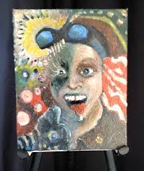 Time traveler's first day oil painting