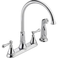 Repairing a one handle ball faucet. Delta Cassidy 2 Handle Standard Kitchen Faucet With Side Sprayer In Chrome 2497lf The Home Depot