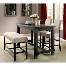 For storage, get a counter height dining room set with a rectangular centerpiece that has shelving, cubbies, or a wine rack. Sania Ii Counter Height Dining Room Set W Bench Furniture Of America Furniture Cart