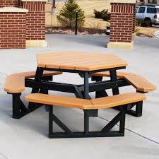 Jayhawk Plastics Hex Recycled Plastic Commercial Picnic Table Sillas Para Jardin Mesas De Madera Mesas De Metal