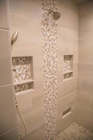 Tiled Shower Porcelain Angora Crux Ivory 12x24 Accent Jeffery Court Stream Stone 1 Hex In Bathroom Interior Design Bathroom Remodel Cost Tile Shower Niche