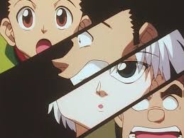 They were kicked out when they were making fun of their own family, and now want to become hunters. Caps From Hxh 1999