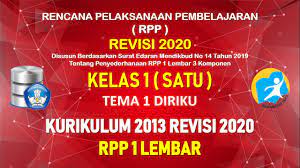 Rpp 1 lembar sd, smp, sma/smk tahun 2021/2022. Rpp 1 Lembar Kelas 1 Tema 1 Sd Mi Kurikulum 2013 Tahun Pelajaran 2021 2022 Datadikdasmen Com