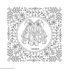 Free Instant Download Gemini Zodiac Element Coloring Pages Coloring Coloringbook Coloringpages Zodiacsig Coloring Pages Free Coloring Pages Zodiac Elements