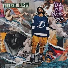 Cole, who is draped in a jesus piece necklace and wearing a motorcycle jacket, gives a brooding pose while holding a skull in his hand. J Cole Artwork I Made Jcole