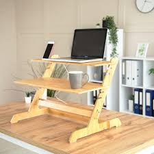 Elegant bamboo surface elegance is the hallmark of bamboo products, and kana bamboo standing desk is no different. Inbox Zero Standing Desk Converter 100 Natural Bamboo Adjustable Sit Stand Riser Workstation For Desktop Or Laptop Dual Monitor Stand Wayfair