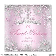 Things To Do For Your 16th Birthday In The Winter Sweet 16 Pink Snowflakes White Winter Wonderland Invitation Zazzle Com Wonderland Invitation Winter Wonderland Invitations Snowflake Invitations