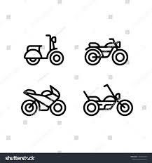 Motorcycle Types Line Icon Set Classic Motorbike Sports Bike Scooter And Chopper Simple And Minimal Vector Illustration In 2020 Line Icon Icon Set Motorcycle Types
