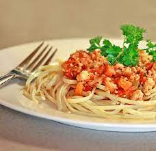 Spaghetti With Chicken Bolognese Recipe The Daring Gourmet Chicken Bolognese Bolognese Recipe Chicken Spaghetti