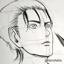 رسم من انمي هجوم العمالقة ايرين ايغر art male sketch male